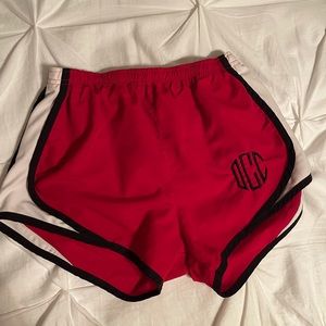 Women’s Red Monogrammed Running Shorts